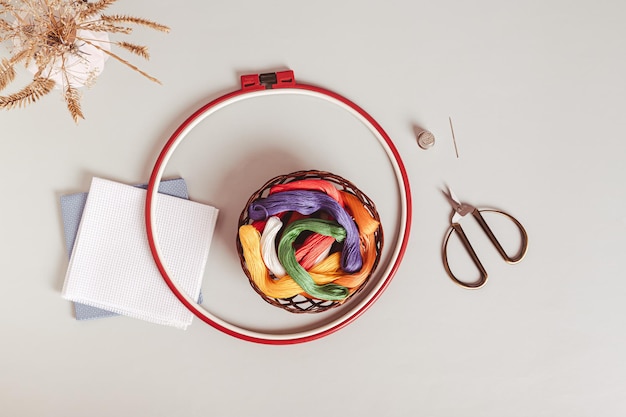 haft ręczny na tamborku